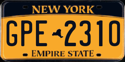 NY license plate GPE2310