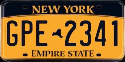 NY license plate GPE2341