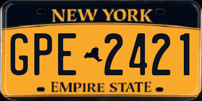 NY license plate GPE2421