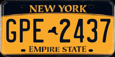 NY license plate GPE2437