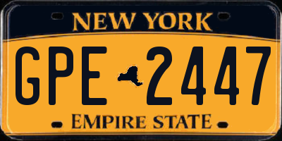 NY license plate GPE2447