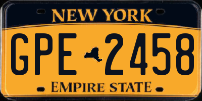 NY license plate GPE2458