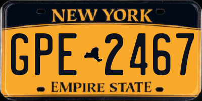 NY license plate GPE2467