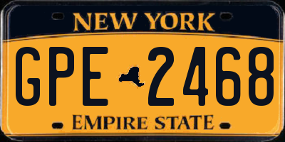 NY license plate GPE2468