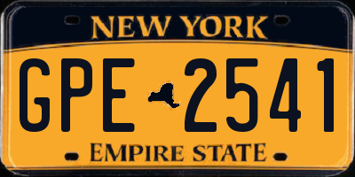 NY license plate GPE2541