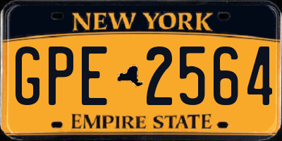 NY license plate GPE2564