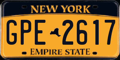 NY license plate GPE2617
