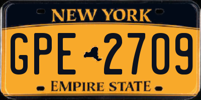 NY license plate GPE2709