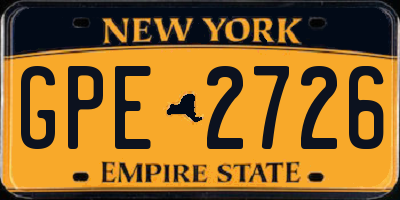 NY license plate GPE2726