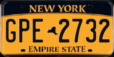 NY license plate GPE2732