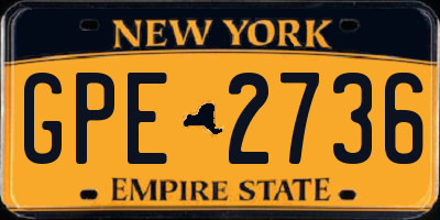 NY license plate GPE2736