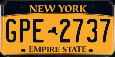 NY license plate GPE2737