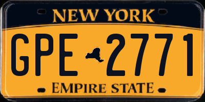 NY license plate GPE2771