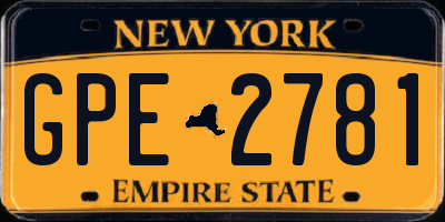 NY license plate GPE2781