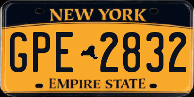 NY license plate GPE2832
