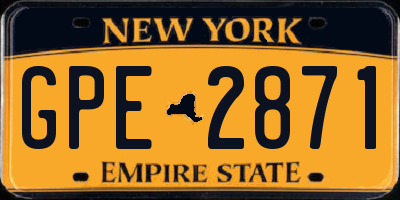 NY license plate GPE2871