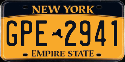 NY license plate GPE2941