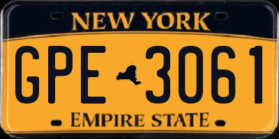 NY license plate GPE3061
