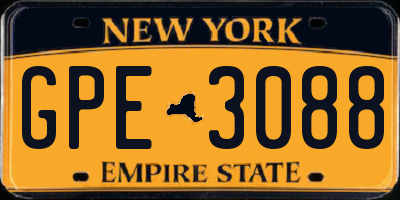 NY license plate GPE3088