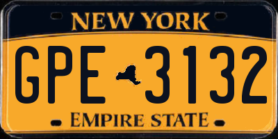 NY license plate GPE3132