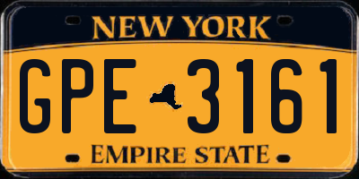 NY license plate GPE3161