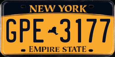 NY license plate GPE3177