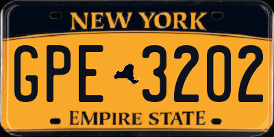 NY license plate GPE3202