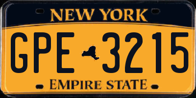 NY license plate GPE3215