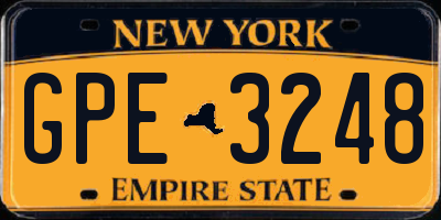NY license plate GPE3248