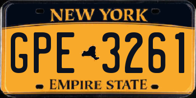 NY license plate GPE3261