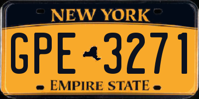 NY license plate GPE3271