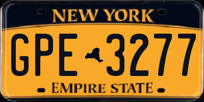 NY license plate GPE3277