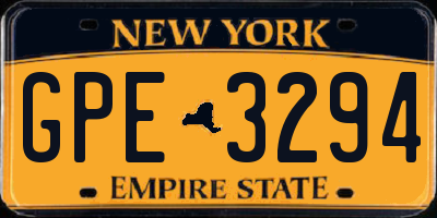 NY license plate GPE3294