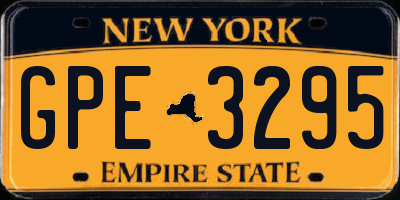 NY license plate GPE3295