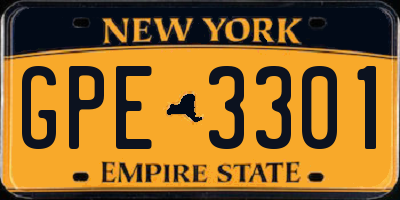 NY license plate GPE3301