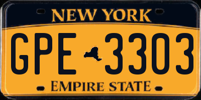 NY license plate GPE3303