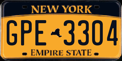 NY license plate GPE3304