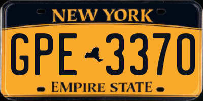 NY license plate GPE3370