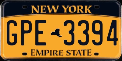 NY license plate GPE3394