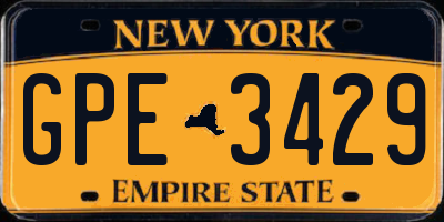 NY license plate GPE3429