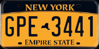 NY license plate GPE3441