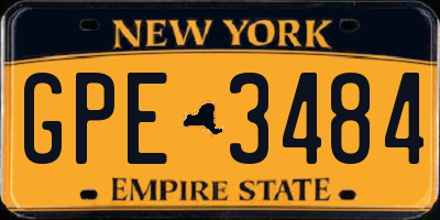 NY license plate GPE3484