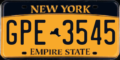 NY license plate GPE3545