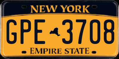 NY license plate GPE3708