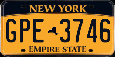 NY license plate GPE3746