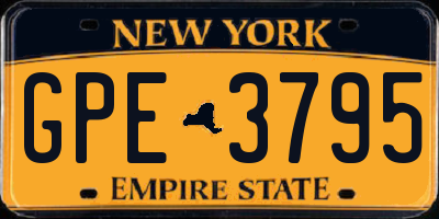 NY license plate GPE3795