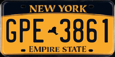 NY license plate GPE3861