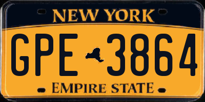NY license plate GPE3864