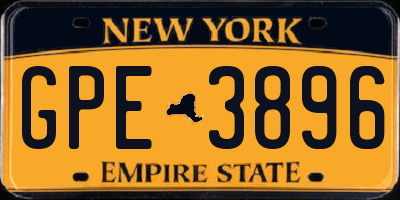 NY license plate GPE3896