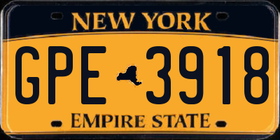 NY license plate GPE3918